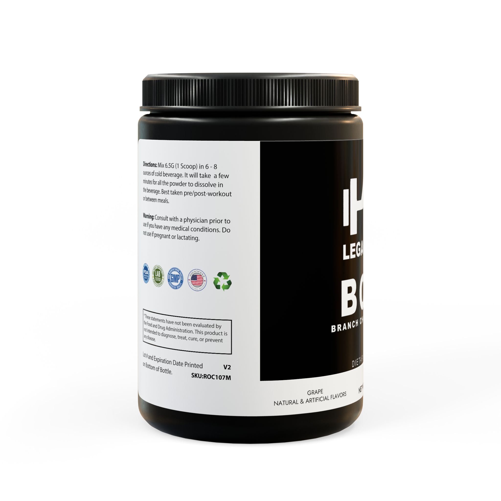 BCAA Supplement, Grape (325g, 11.46oz, 50 servings)